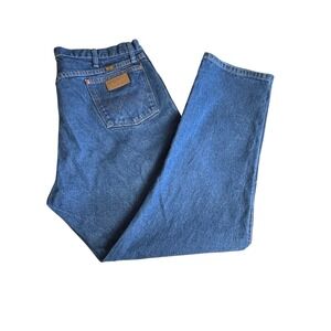 Wrangler Cowboy Cut Original Fit Jeans Mens 42x32 Medium Wash Blue Denim